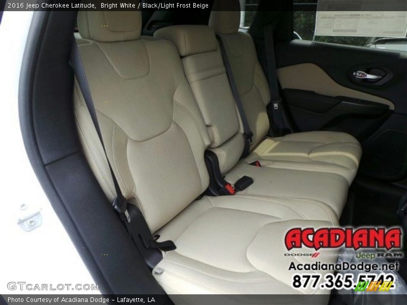 Bright White / Black/Light Frost Beige 2016 Jeep Cherokee Latitude