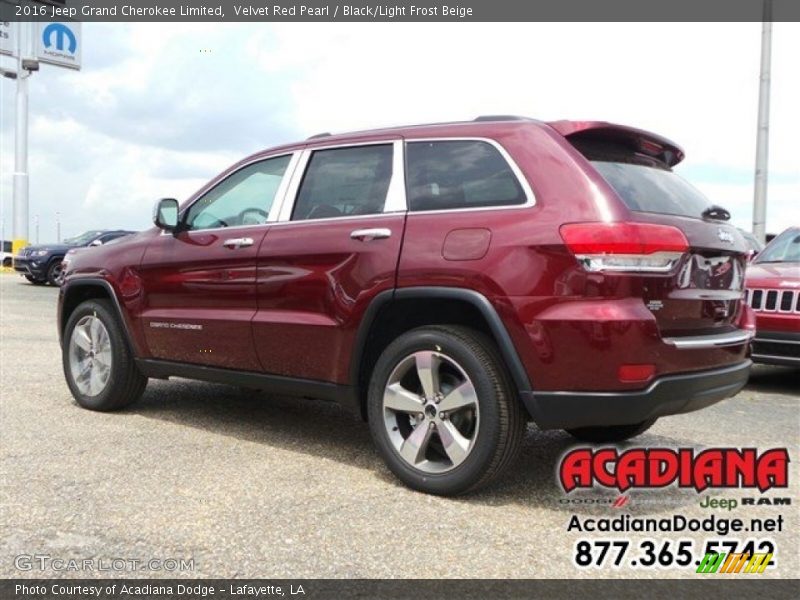 Velvet Red Pearl / Black/Light Frost Beige 2016 Jeep Grand Cherokee Limited