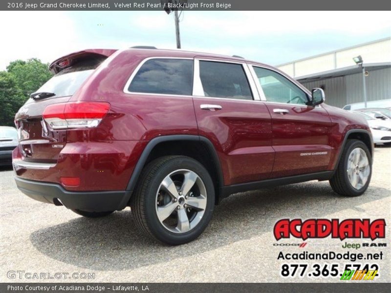 Velvet Red Pearl / Black/Light Frost Beige 2016 Jeep Grand Cherokee Limited
