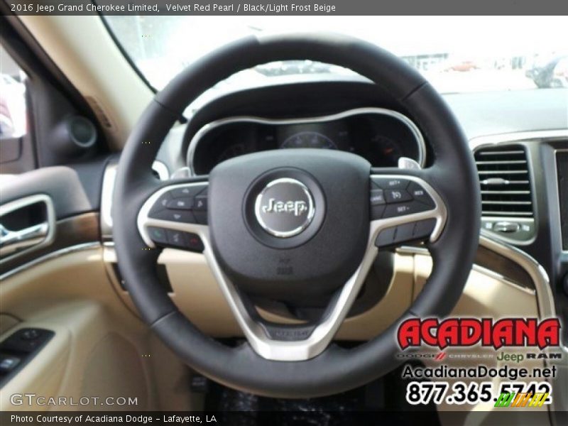 Velvet Red Pearl / Black/Light Frost Beige 2016 Jeep Grand Cherokee Limited