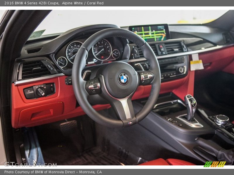 Alpine White / Coral Red 2016 BMW 4 Series 428i Coupe