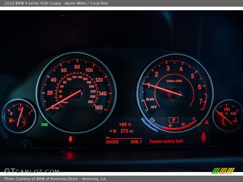 Alpine White / Coral Red 2016 BMW 4 Series 428i Coupe