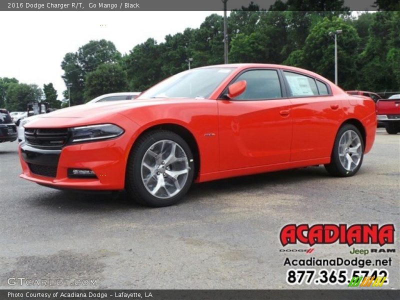 Go Mango / Black 2016 Dodge Charger R/T
