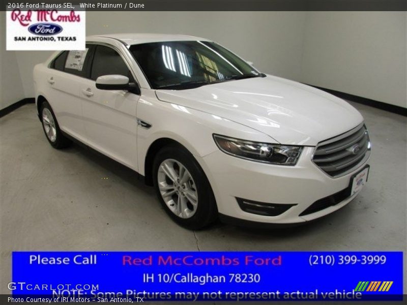 White Platinum / Dune 2016 Ford Taurus SEL