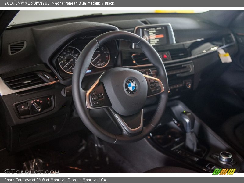 Mediterranean Blue metallic / Black 2016 BMW X1 xDrive28i