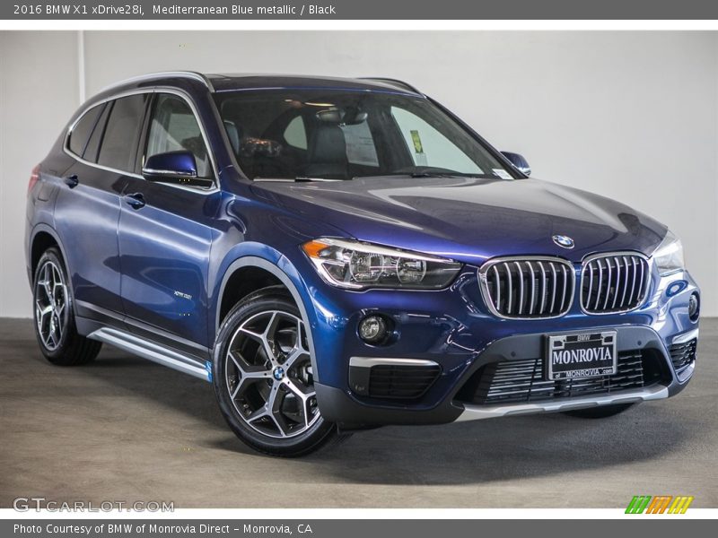 Mediterranean Blue metallic / Black 2016 BMW X1 xDrive28i
