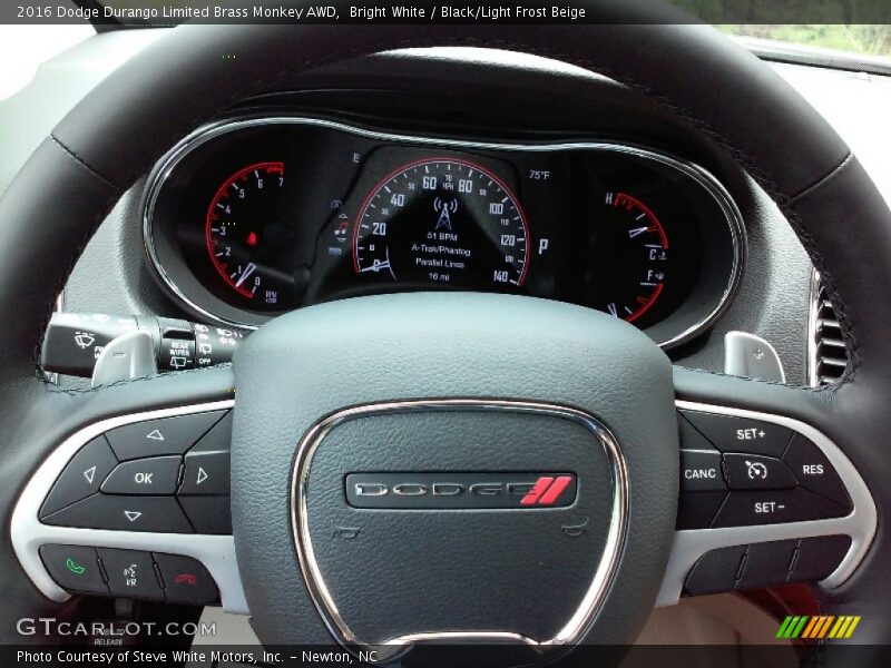 Bright White / Black/Light Frost Beige 2016 Dodge Durango Limited Brass Monkey AWD