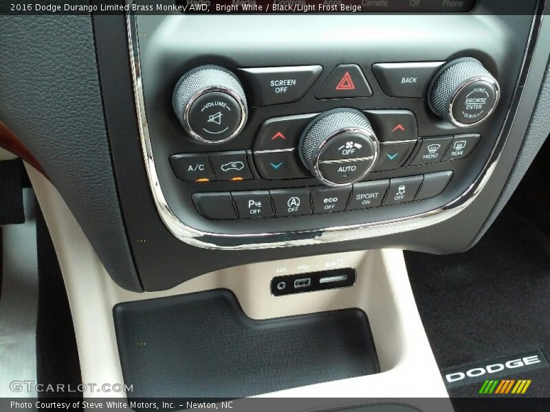 Bright White / Black/Light Frost Beige 2016 Dodge Durango Limited Brass Monkey AWD