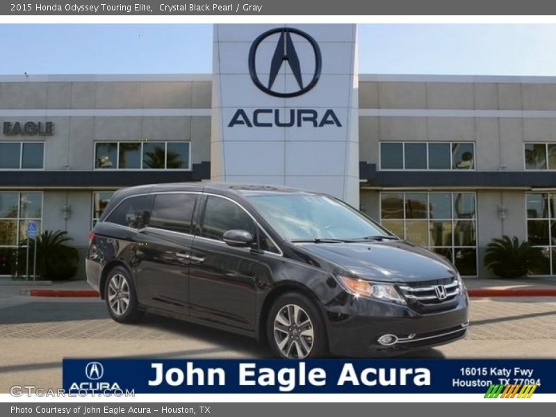 Crystal Black Pearl / Gray 2015 Honda Odyssey Touring Elite