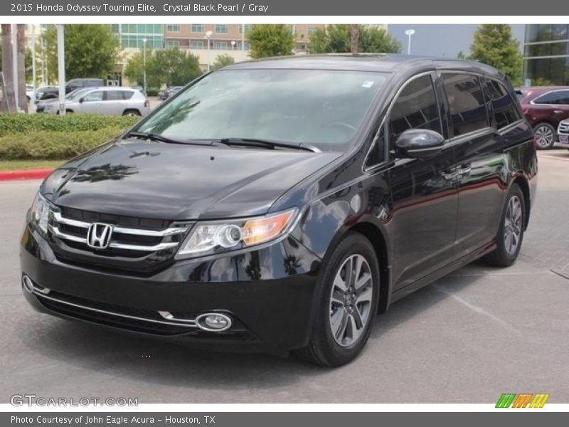 Crystal Black Pearl / Gray 2015 Honda Odyssey Touring Elite