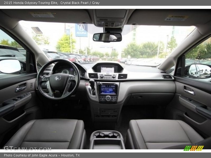 Crystal Black Pearl / Gray 2015 Honda Odyssey Touring Elite