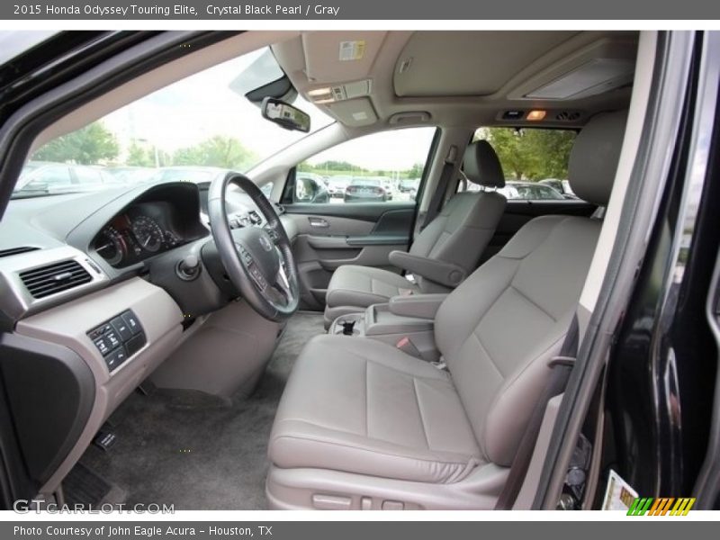 Crystal Black Pearl / Gray 2015 Honda Odyssey Touring Elite