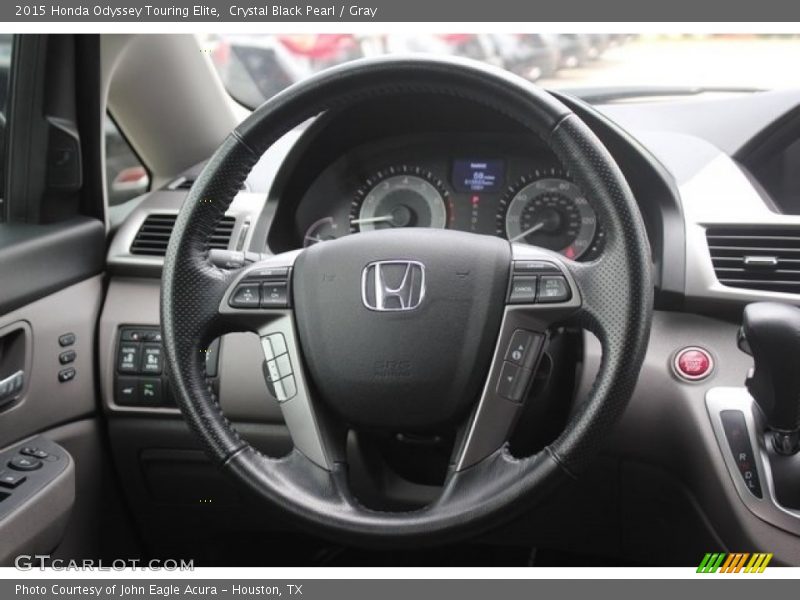 Crystal Black Pearl / Gray 2015 Honda Odyssey Touring Elite