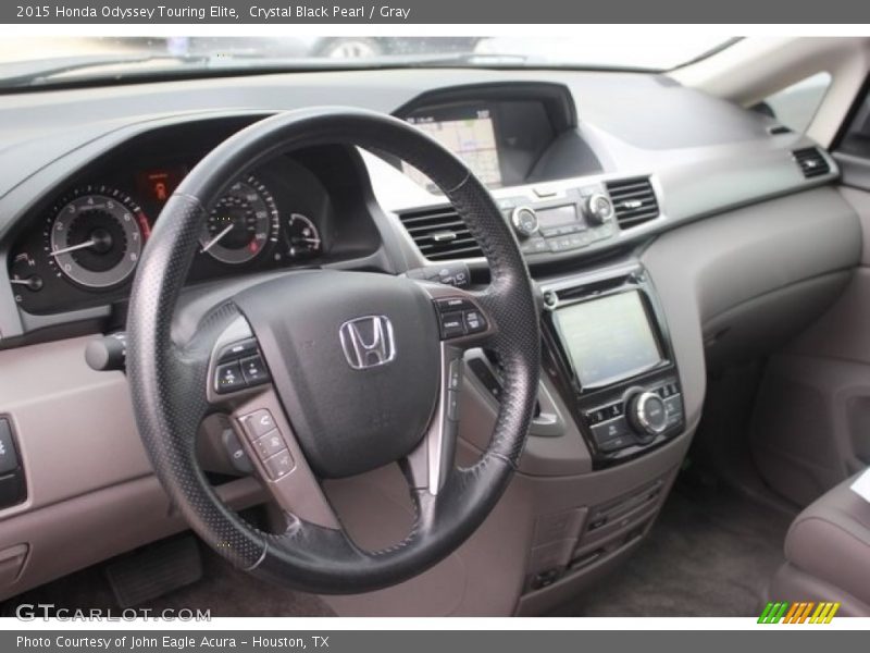 Crystal Black Pearl / Gray 2015 Honda Odyssey Touring Elite