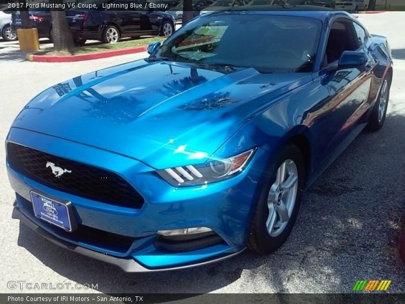 Lightning Blue / Ebony 2017 Ford Mustang V6 Coupe