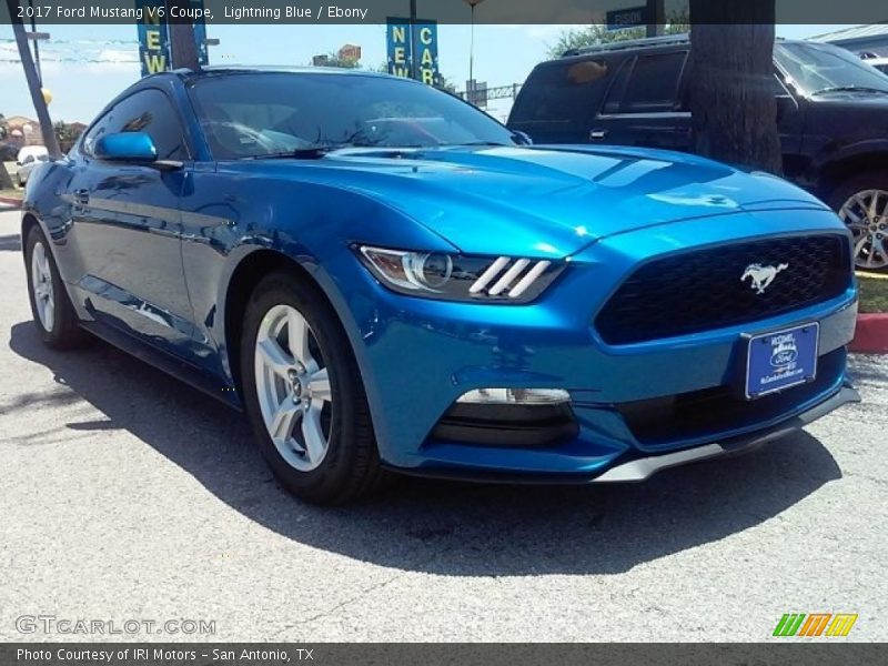 Lightning Blue / Ebony 2017 Ford Mustang V6 Coupe