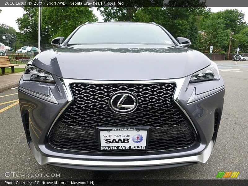 Nebula Gray Pearl / Rioja Red 2016 Lexus NX 200t F Sport AWD
