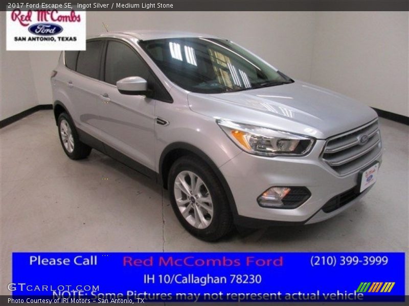 Ingot Silver / Medium Light Stone 2017 Ford Escape SE