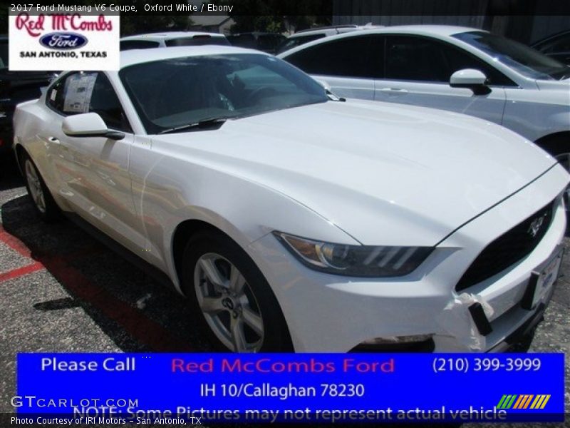 Oxford White / Ebony 2017 Ford Mustang V6 Coupe