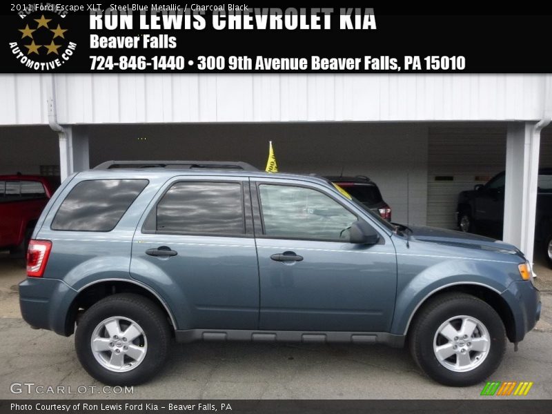 Steel Blue Metallic / Charcoal Black 2011 Ford Escape XLT