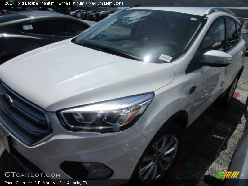 White Platinum / Medium Light Stone 2017 Ford Escape Titanium