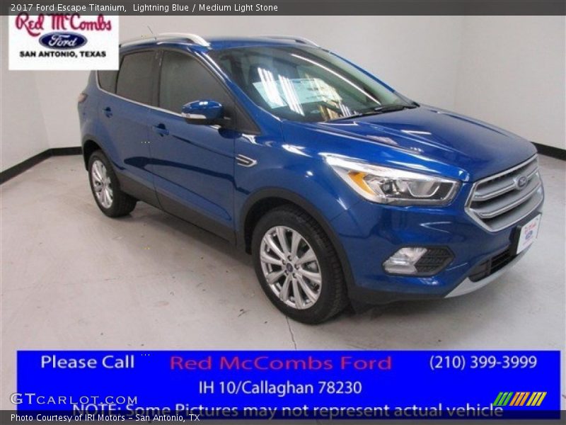 Lightning Blue / Medium Light Stone 2017 Ford Escape Titanium