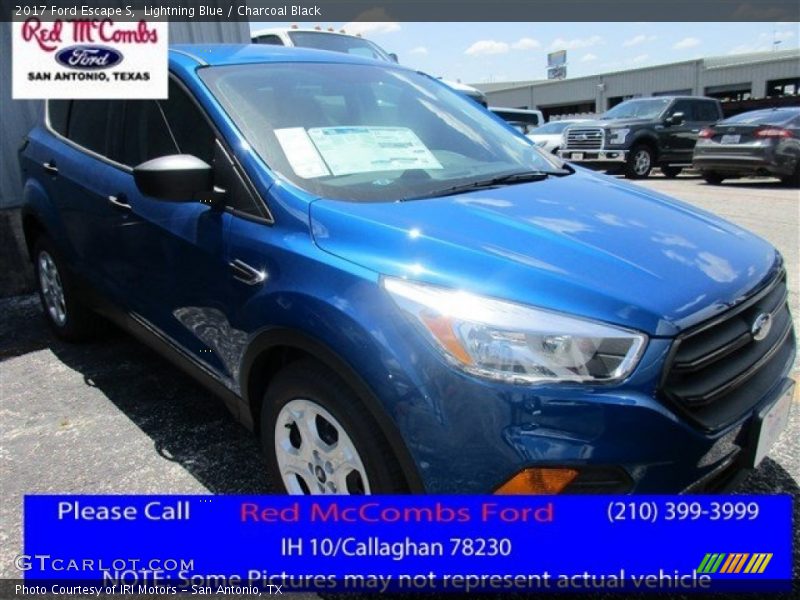 Lightning Blue / Charcoal Black 2017 Ford Escape S