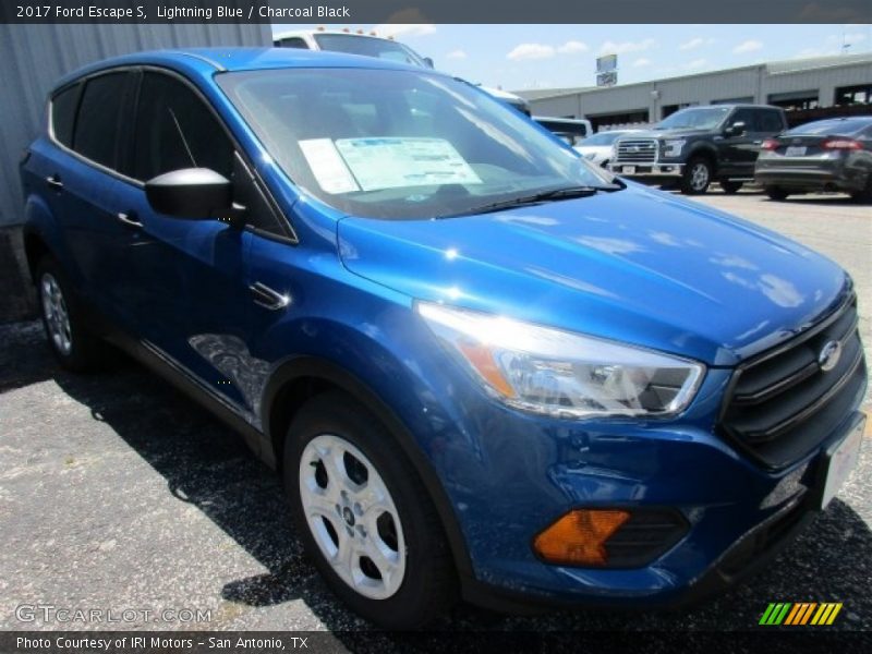 Lightning Blue / Charcoal Black 2017 Ford Escape S