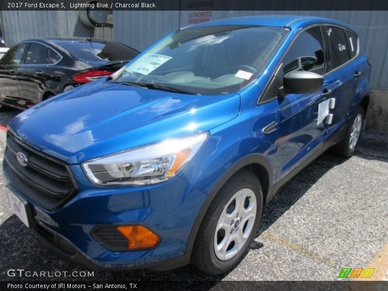 Lightning Blue / Charcoal Black 2017 Ford Escape S