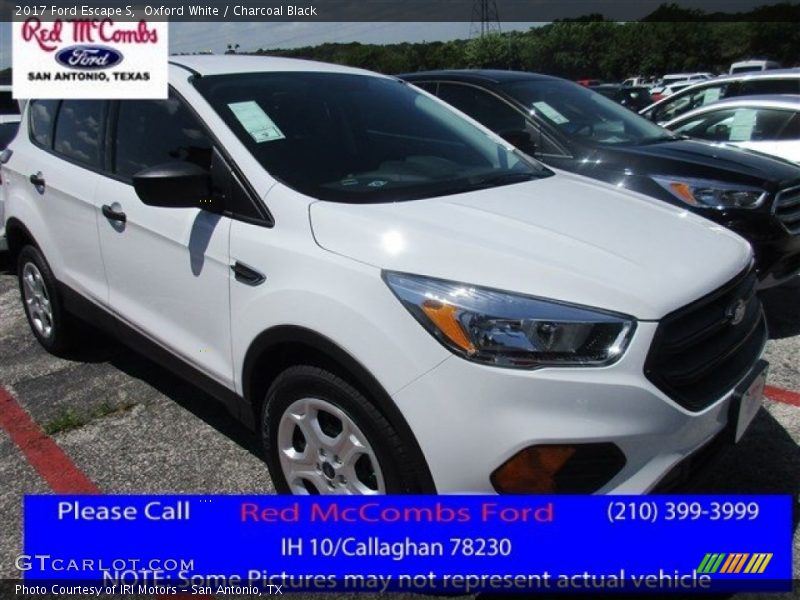Oxford White / Charcoal Black 2017 Ford Escape S