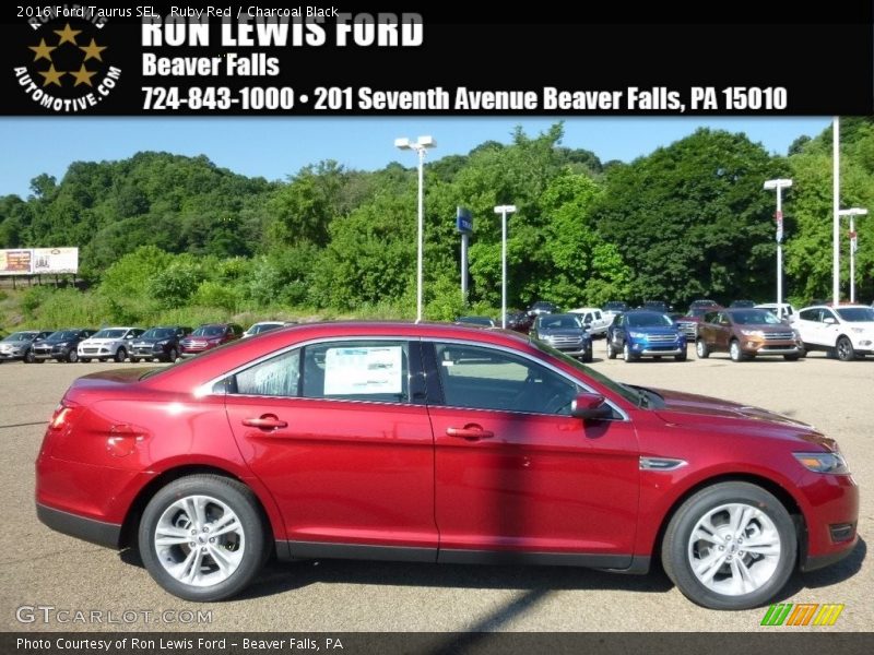Ruby Red / Charcoal Black 2016 Ford Taurus SEL