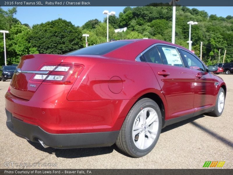 Ruby Red / Charcoal Black 2016 Ford Taurus SEL