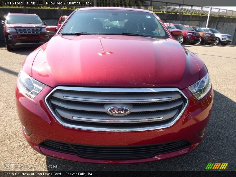 Ruby Red / Charcoal Black 2016 Ford Taurus SEL