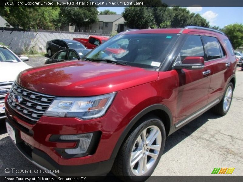 Ruby Red Metallic Tri-Coat / Medium Light Camel 2016 Ford Explorer Limited