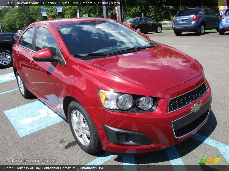 Crystal Red Tintcoat / Jet Black/Brick 2016 Chevrolet Sonic LT Sedan