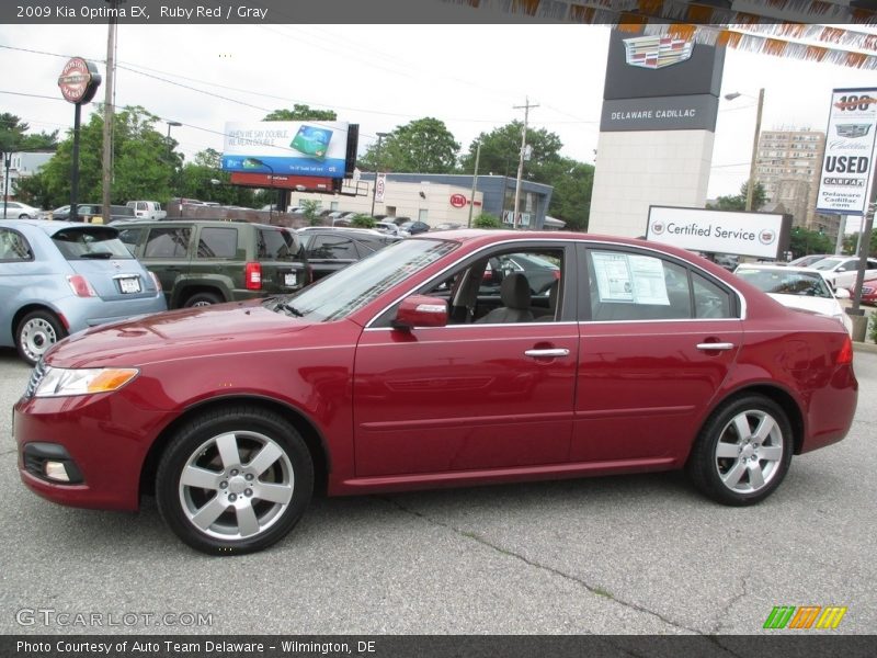 Ruby Red / Gray 2009 Kia Optima EX