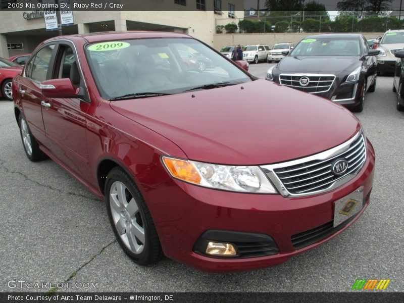 Ruby Red / Gray 2009 Kia Optima EX