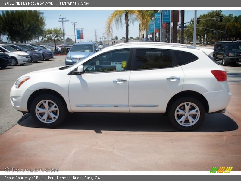 Pearl White / Gray 2011 Nissan Rogue SV AWD