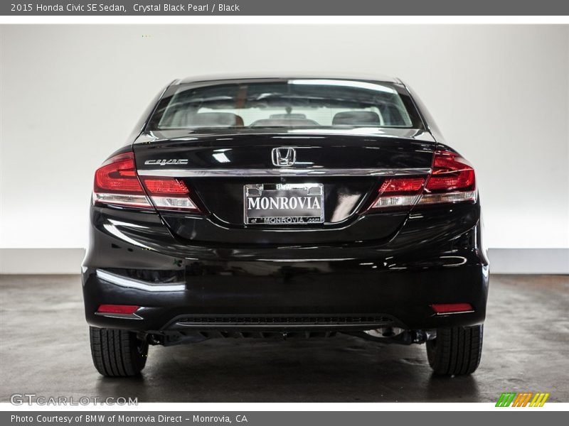 Crystal Black Pearl / Black 2015 Honda Civic SE Sedan