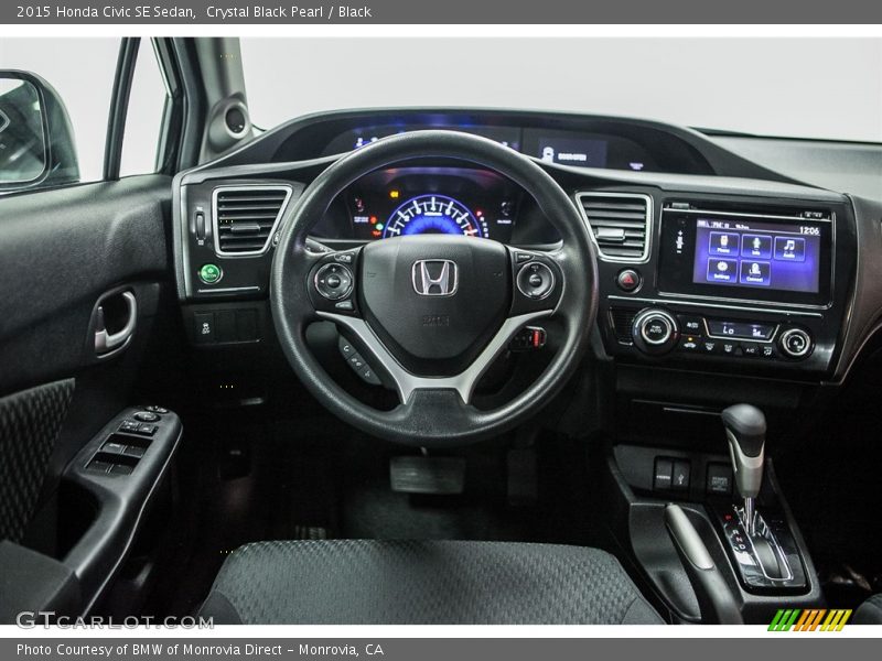 Crystal Black Pearl / Black 2015 Honda Civic SE Sedan