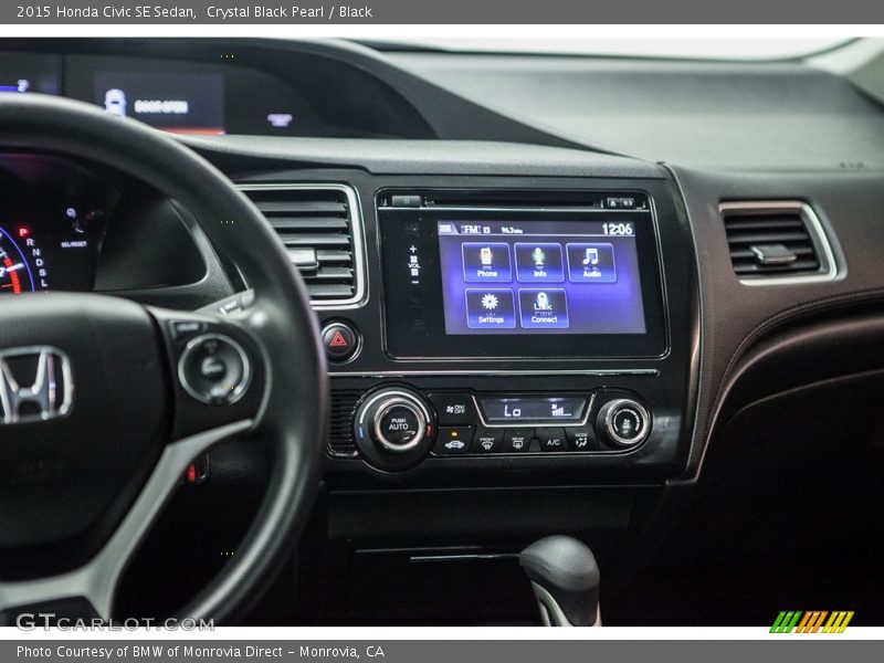 Crystal Black Pearl / Black 2015 Honda Civic SE Sedan