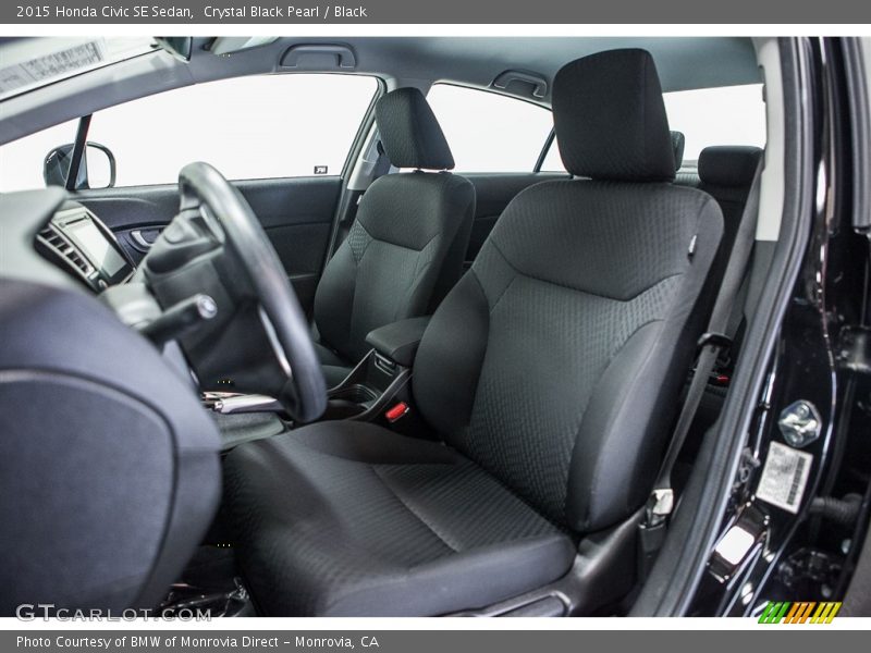 Crystal Black Pearl / Black 2015 Honda Civic SE Sedan
