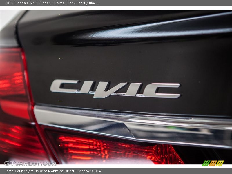 Crystal Black Pearl / Black 2015 Honda Civic SE Sedan