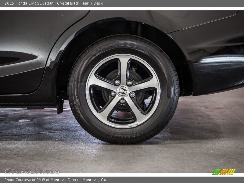 Crystal Black Pearl / Black 2015 Honda Civic SE Sedan