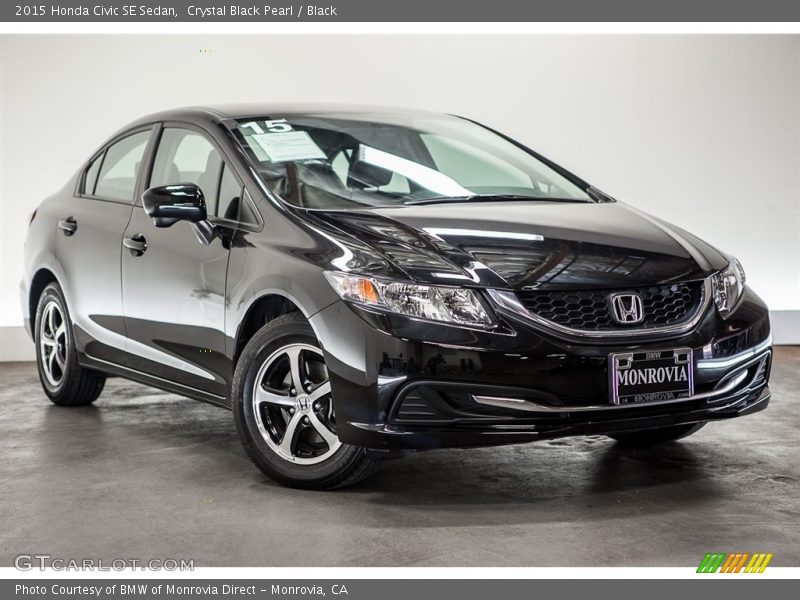 Crystal Black Pearl / Black 2015 Honda Civic SE Sedan
