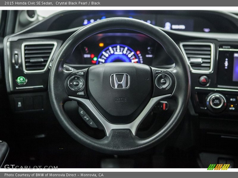 Crystal Black Pearl / Black 2015 Honda Civic SE Sedan