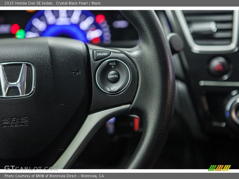 Crystal Black Pearl / Black 2015 Honda Civic SE Sedan