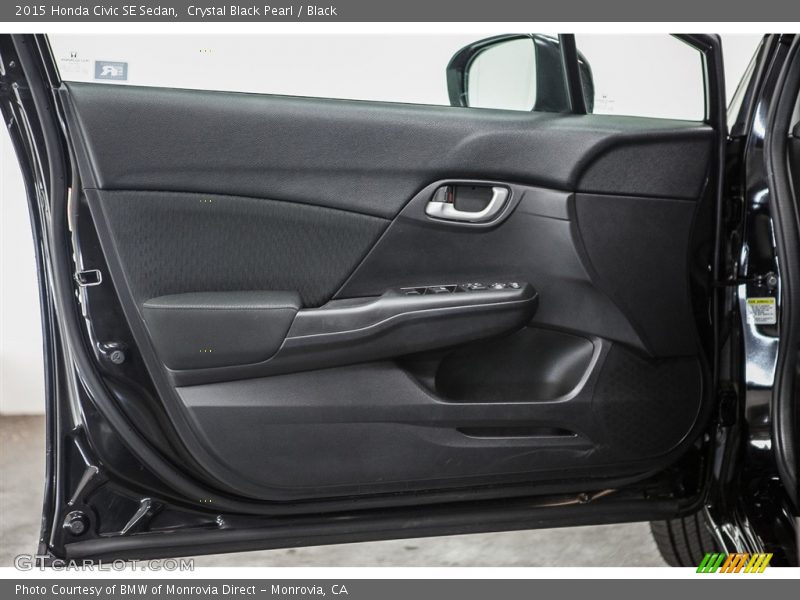 Crystal Black Pearl / Black 2015 Honda Civic SE Sedan
