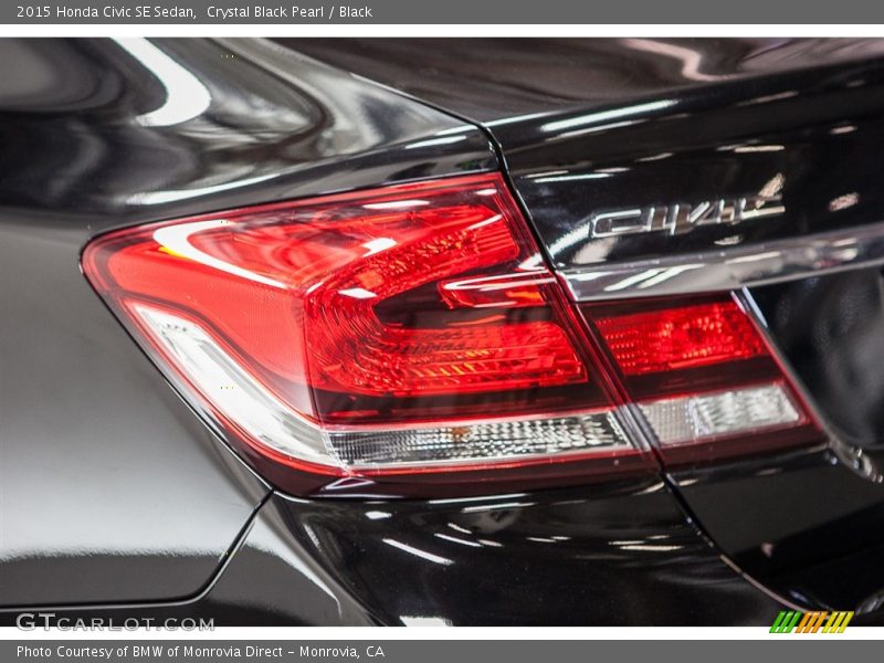 Crystal Black Pearl / Black 2015 Honda Civic SE Sedan