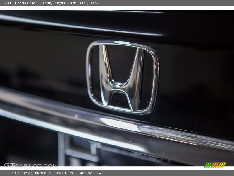 Crystal Black Pearl / Black 2015 Honda Civic SE Sedan